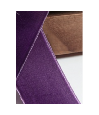 Лента бархатная 3,8 см*10 ярд (SF-5814) тёмно-фиолетовый