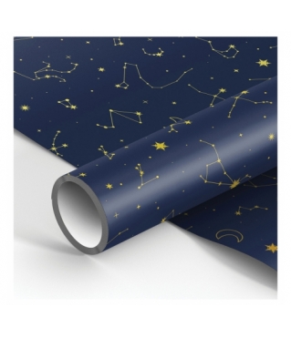 Упаковочная бумага глянц. 70*100см "Golden constellations", 90г/м2