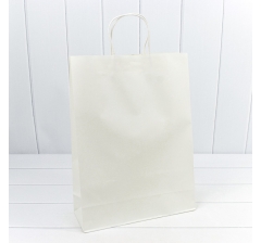Пакет подарочный Крафт Белый 31*42*11,5см 120г 1/20 1/120