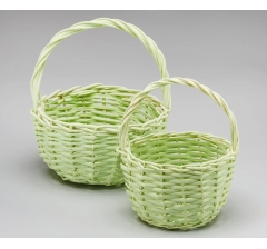 Набор корзин плетеных (ива), D24x13/26 см, D18x11/23 см, 2 шт., зеленый