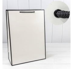 Пакет подарочный "Рамка узкая" Белый/Чёрный 32*45*15 230г 1/20 1/80