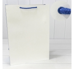 Пакет подарочный Белый/Синий 32*45*15 230г 1/20 1/120