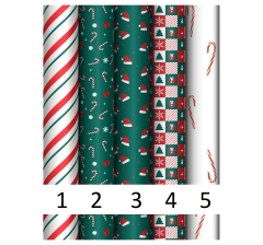 Упаковочная бумага глянц. 70*100см, "Christmas pattern", 80г/м2, дизайн 5