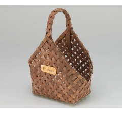 Корзина плетеная (секвойя), 23*12*7*22/28cm, 1 шт., коричневый