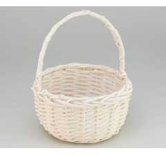 Корзина плетеная (ива), 23*23*12.5*28 см, 1 шт., белый