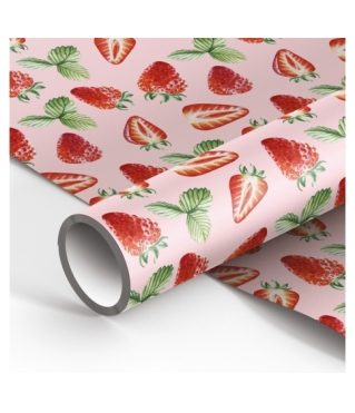 Упаковочная бумага глянц. 70*100см "Strawberry", 90г/м2