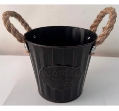 Кашпо металлическое 16*11,5*14,5, 1 шт., темный шоколад