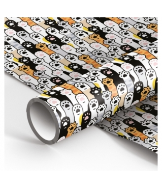 Упаковочная бумага глянц. 70*100см "Cute paws", 90г/м2