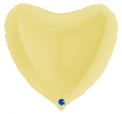 Шар (18"/46 см) Сердце, Matte Yellow, 1 шт; Grabo.