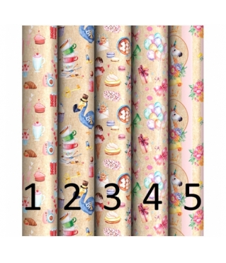 Упаковочная бумага крафт 70*100см"Мир девочек", 70г/м2, дизайн 5