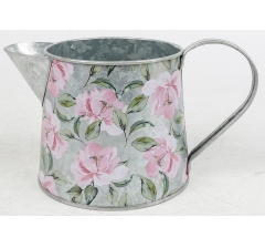 Декоративное кашпо-кувшин "Нежные пионы" 18.5XD11.5XH9.5/10.5CM, металл