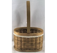 Корзина плетеная (секвойя),18x12x11/30 B:19x12 см, 1 шт., св.коричневый