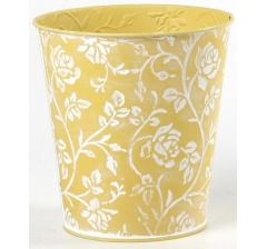 Декоративное кашпо D14XH14,5/B10СМ, св.желтый, металл