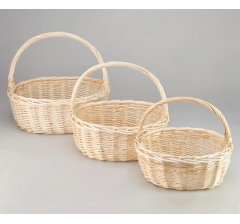 Набор корзин (ива), 44*34*17*42CM, 38*29*15.5*37CM, 32*23*14*32CM, 3 шт.,выбеленный