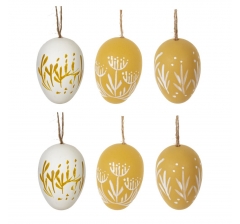 Набор из 6-ти подвесных украшений Пасхальное яйцо (3,5*5,5), L15 W13 H5 см