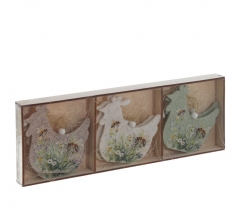 Набор из 6-ти подвесных украшений Курица, L25 W9 H1,5 см