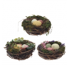 Набор из 3-х украшений Пасхальное гнездо, L33 W10 H5 см
