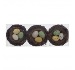 Набор из 3-х украшений Пасхальное гнездо, L31 W11 H5 см