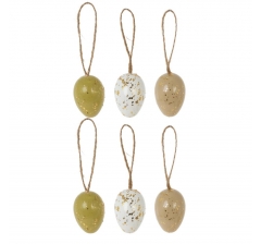 Набор из 6-ти подвесных украшений Яйцо (4 x 6 см), L14 W15 H5 см