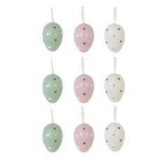 Набор из 12-ти подвесных украшений Яйцо (4 x 6 см), L4,5 W4,5 H6,5 см