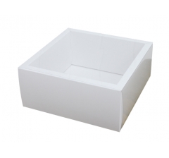 Коробка 230*230*100 мм с прозрачной крышкой, белое дно