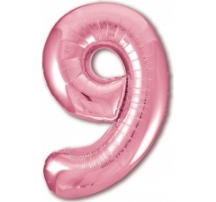Цифра 9, размер 102 см, Розовый фламинго