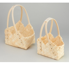 Корзина плетеная (секвойя) 22x15x14/18.5/34 см, 1шт., выбеленный