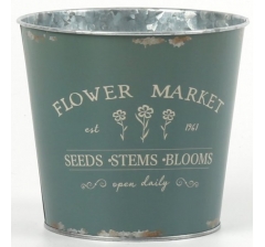 Декоративное кашпо "Цветочный рынок" 15XH13,5CM/B11,5, металл, бирюзовый