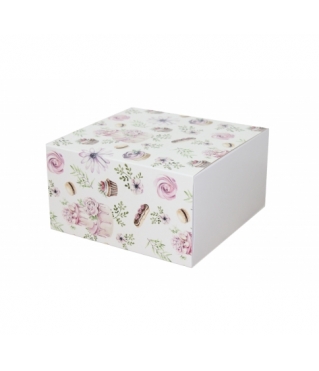 Коробка 160*160*90 мм, дизайн 2020-8, белое дно