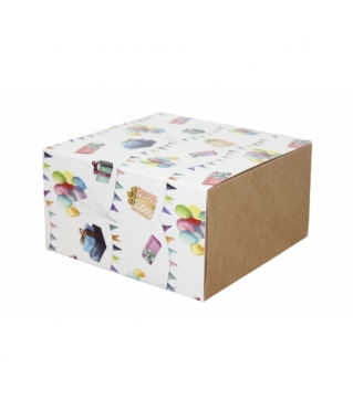Коробка 160*160*90 мм, дизайн 2020-11, крафт дно