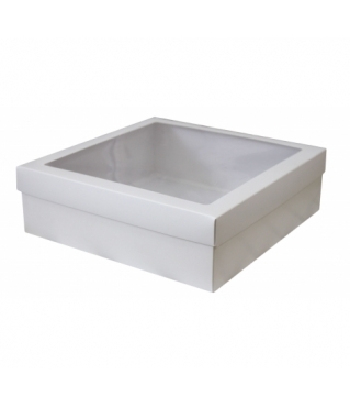 Коробка самосборная с окном 250*250*80 мм, белая