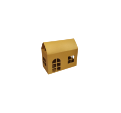 Коробка-домик 150*75*90 мм (до крыши) мм ( до крыши), золотистая