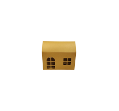 Коробка-домик 150*75*90 мм (до крыши) мм ( до крыши), золотистая