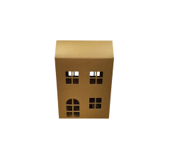 Коробка-домик 150*75*180 мм (до крыши) мм ( до крыши), золотистая