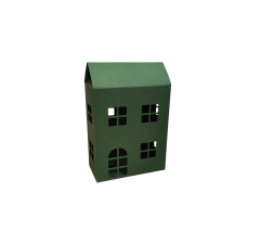 Коробка-домик 150*75*180 мм (до крыши) мм ( до крыши), зеленая