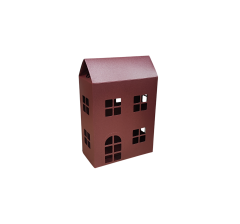 Коробка-домик 150*75*180 мм (до крыши) мм ( до крыши), винный блеск