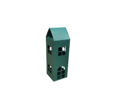 Коробка-домик 75*75*180 мм (до крыши) мм ( до крыши), зеленый блеск