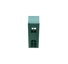 Коробка-домик 75*75*180 мм (до крыши) мм ( до крыши), зеленый блеск