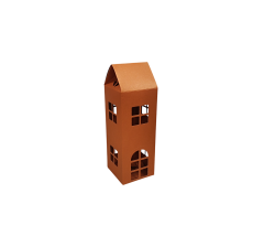 Коробка-домик 75*75*180 мм (до крыши) мм ( до крыши), медная