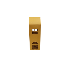 Коробка-домик 75*75*180 мм (до крыши) мм ( до крыши), золотистая