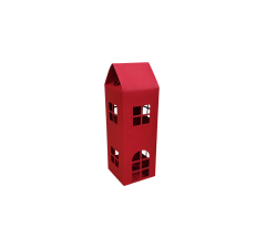 Коробка-домик 75*75*180 мм (до крыши) мм ( до крыши), красная