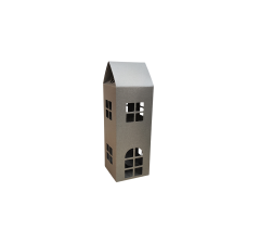 Коробка-домик 75*75*180 мм (до крыши) мм ( до крыши), серебристый