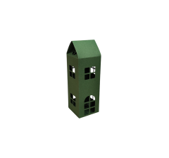 Коробка-домик 75*75*180 мм (до крыши) мм ( до крыши), зеленая