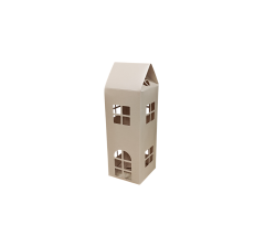 Коробка-домик 75*75*180 мм (до крыши) мм ( до крыши), молочный