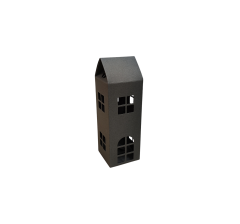 Коробка-домик 75*75*180 мм (до крыши) мм ( до крыши), графит