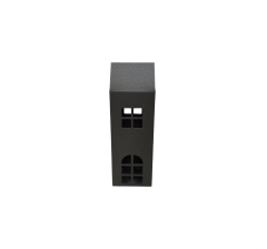 Коробка-домик 75*75*180 мм (до крыши) мм ( до крыши), графит