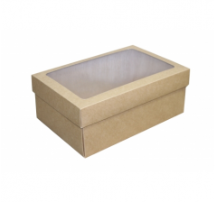 Коробка самосборная 180*110*70 мм, крафт с окном