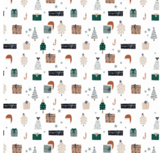 Коробка подарочная 200*200*70 мм, дизайн МО2025-4 с белым дном