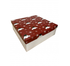 Коробка подарочная 270*180*50 мм, дизайн МО2025-13 с крафт/белым дном