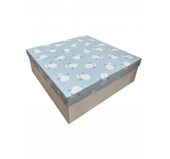 Коробка подарочная 270*180*50 мм, дизайн МО2025-10 с крафт/белым дном